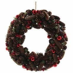 St. Nicholas Square® Pinecone Artificial Pine Wreath