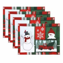 St. Nicholas Square® Faux-Applique Snowman Placemat 4-pk.