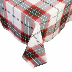 St. Nicholas Square® White Farmhouse Plaid Tablecloth