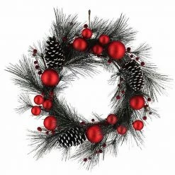 St. Nicholas Square® Artificial Flocked Pinecone Pine Needle Ornament Wreath