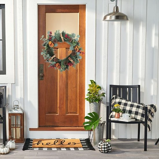 St. Nicholas Square® Artificial Orange Slice Eucalyptus Wreath - Image 2