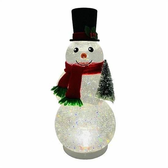 St. Nicholas Square® LED Shimmer Snowman Spinning Water Table Decor