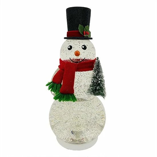 St. Nicholas Square® LED Shimmer Snowman Spinning Water Table Decor - Image 2