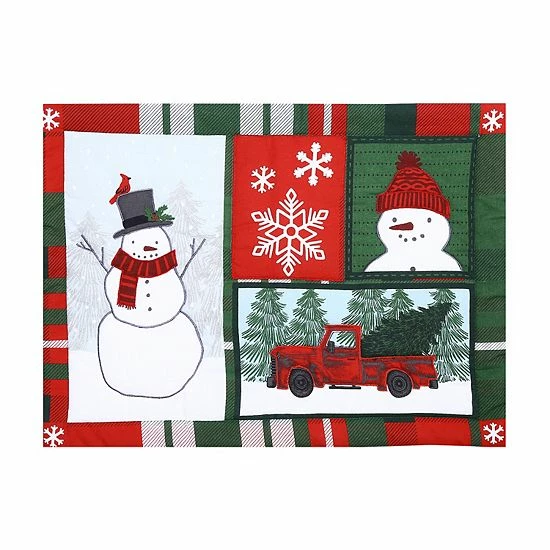 St. Nicholas Square® Faux-Applique Snowman/Truck Placemat