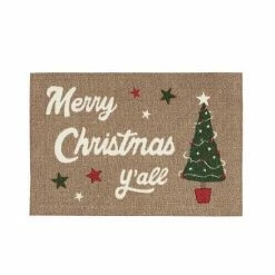 St. Nicholas Square® Merry Christmas Y'all Holiday 19.5'' X 30'' Accent Rug