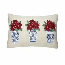 St. Nicholas Square® Poinsettia Throw Pillow