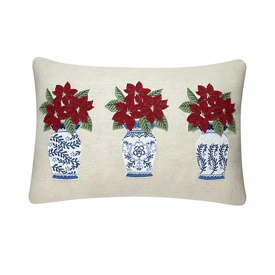 St. Nicholas Square® Poinsettia Throw Pillow
