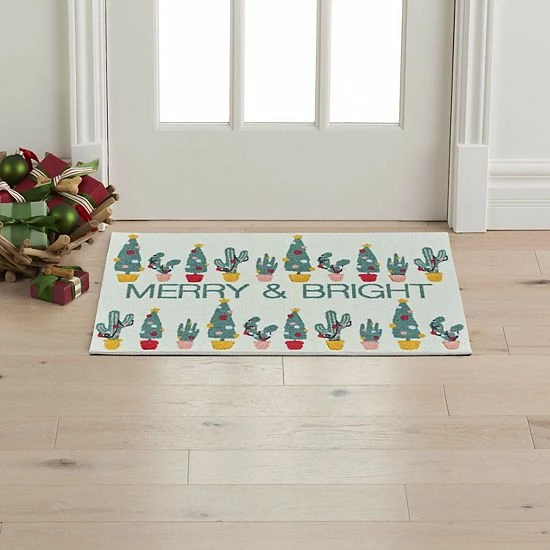 St. Nicholas Square® Cactus Merry & Bright Holiday 19.5'' X 30'' Accent Rug - Image 2