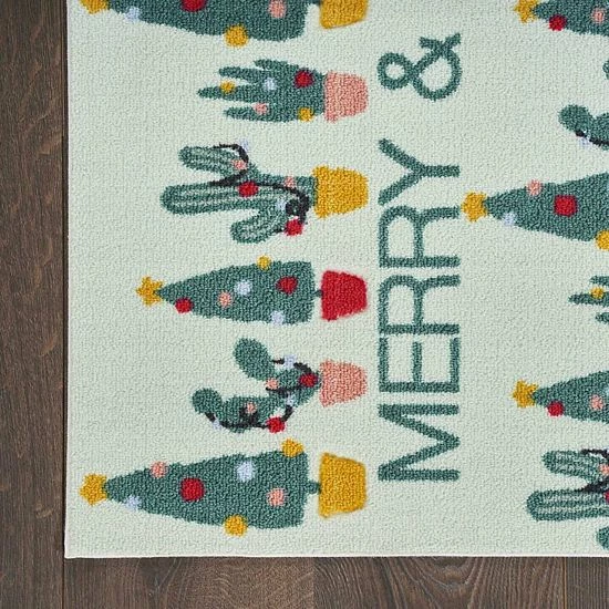 St. Nicholas Square® Cactus Merry & Bright Holiday 19.5'' X 30'' Accent Rug - Image 3