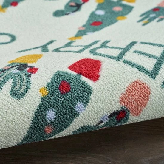 St. Nicholas Square® Cactus Merry & Bright Holiday 19.5'' X 30'' Accent Rug - Image 7