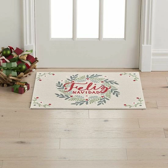 St. Nicholas Square® Feliz Navidad Holiday 19.5'' X 30'' Accent Rug - Image 2