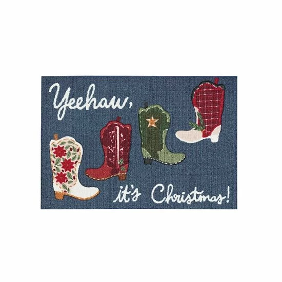 St. Nicholas Square® Yeehaw, It's Christmas Holiday 19.5'' X 30'' Accent Rug