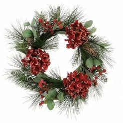 St. Nicholas Square® Artificial Hydrangea Pine Wreath