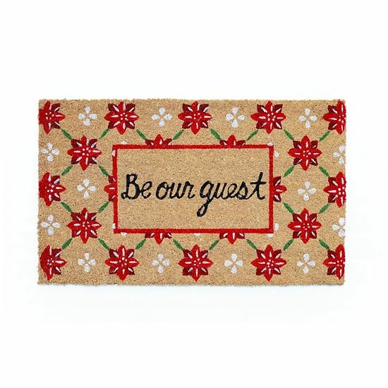 St. Nicholas Square® Be Our Guest 18'' X 30'' Coir Doormat