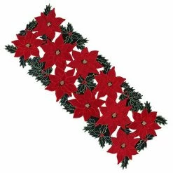 St. Nicholas Square® Cut-Out Poinsettia Table Runner - 36"