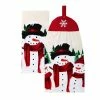 St. Nicholas Square® Yuletide Snowman Tie-Top Kitchen Towel 2-pk.