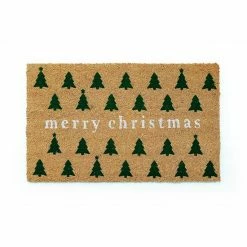 St. Nicholas Square® Merry Christmas Trees 18'' X 30'' Coir Doormat