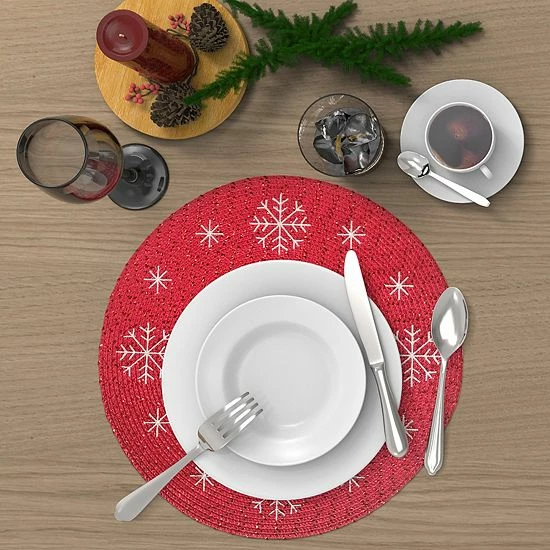 St. Nicholas Square® Embroidered Snowflake Placemat - Image 2
