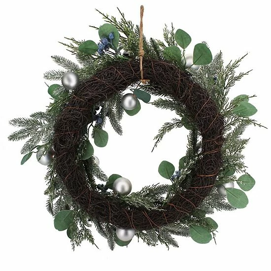 St. Nicholas Square® Artificial Juniper Berry Ornament Christmas Wreath - Image 2