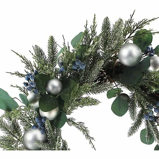 St. Nicholas Square® Artificial Juniper Berry Ornament Christmas Wreath - Image 3