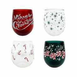 St. Nicholas Square® Merry Merry 4-pc. Stemless Wine Set