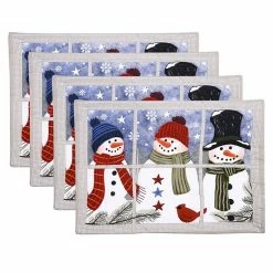 St. Nicholas Square® Snowmen In A Window Quilted Placemat 4-pk.