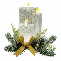 St. Nicholas Square® Shimmer LED Spinning Water Table Decor