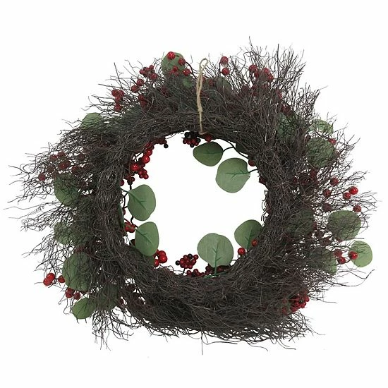 St. Nicholas Square® Artificial Eucalyptus Berry Wreath - Image 2