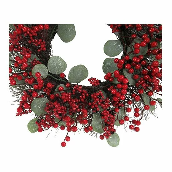 St. Nicholas Square® Artificial Eucalyptus Berry Wreath - Image 3
