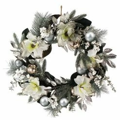 St. Nicholas Square® Gold Finish Artificial Magnolia Wreath
