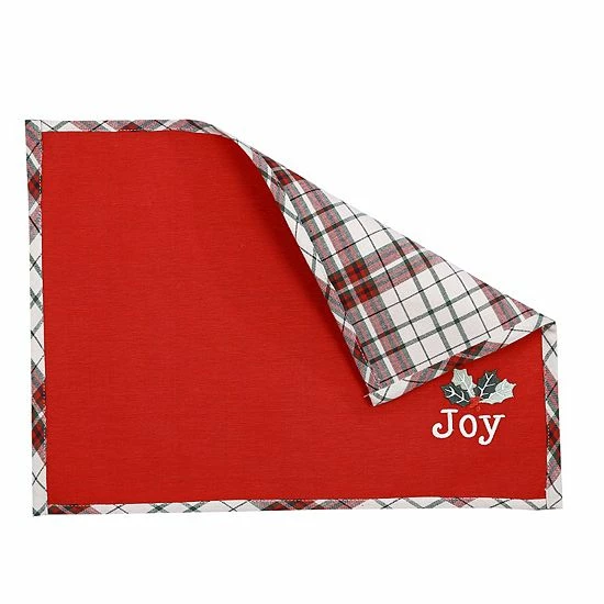 St. Nicholas Square® Joy Farmhouse Plaid Placemat - Image 2
